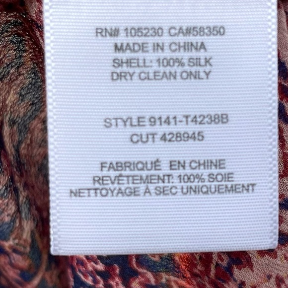 Joie Boho Tile Print Silk Sleeveless Blouse size small casual brunch Preowned - Picture 5 of 6